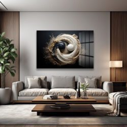 Modern Yi̇ng Yang Dekorati̇f Yatay Cam Tablo, Ev Dekorasyon, Ofi̇s Dekorasyon Duvar Dekoru Modern Yi̇ng Yang Dekorati̇f Yatay Cam Tablo, Ev Dekorasyon, Ofi̇s Dekorasyon Dekoratif Cam Tablo