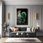 Zümrüt Horozun Görkemi: Modern Sanat Temperli Cam Tablo Duvar Dekoru cam tablo, duvar sanatı, modern dekorasyon, soyut sanat, cam sanat eserleri, iç mekan dekorasyonu, ofis dekorasyonu, ev dekorasyonu, restoran dekorasyonu, cafe dekorasyonu, cam baskı, UV baskı, estetik duvar sanatı
