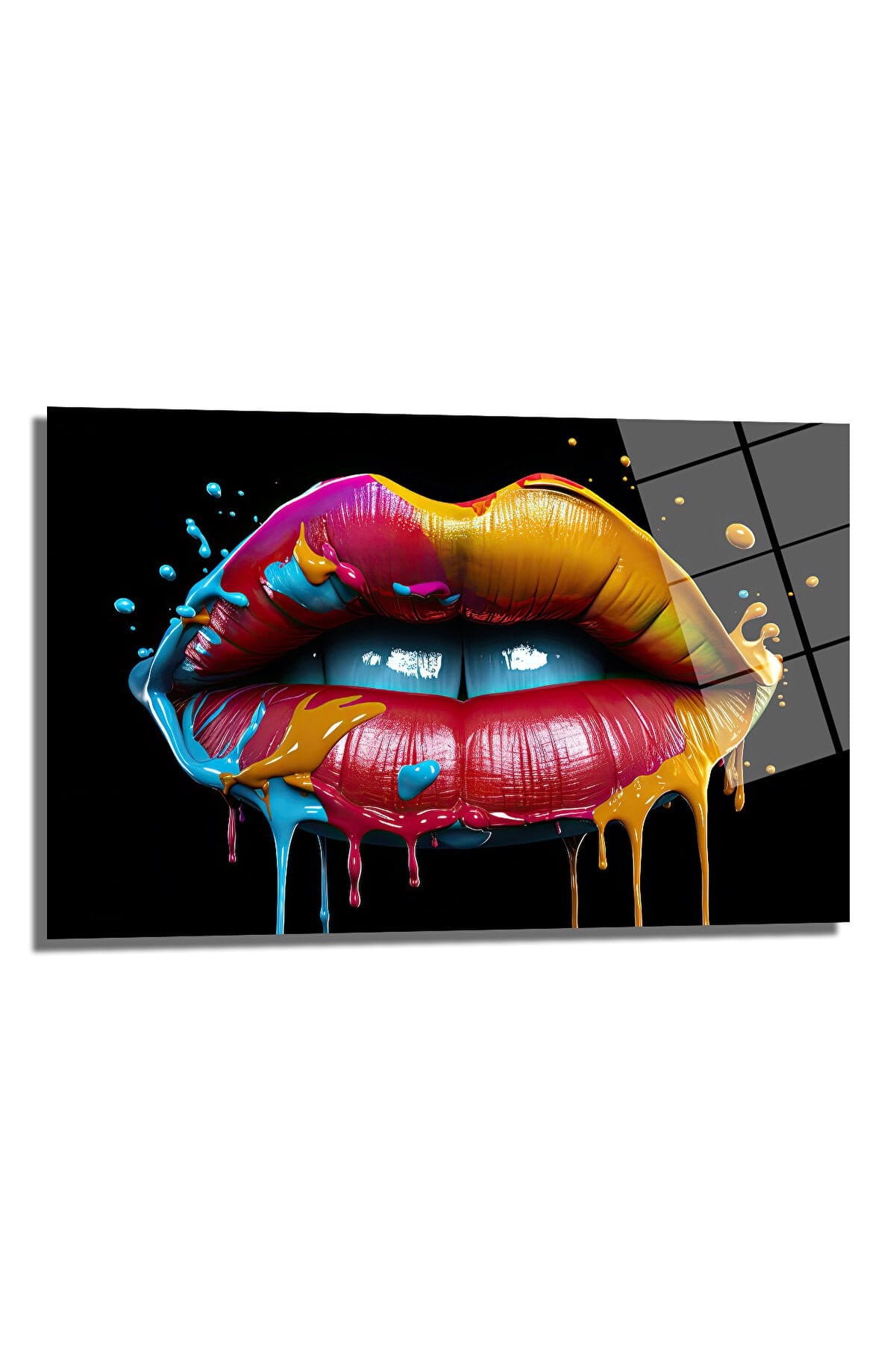 Renkli Dudaklar: Modern Pop Art Cam Tablo | Canlı Duvar Dekorasyonu Duvar Dekoru cam tablo, duvar sanatı, modern dekorasyon, soyut sanat, cam sanat eserleri, iç mekan dekorasyonu, ofis dekorasyonu, ev dekorasyonu, restoran dekorasyonu, cafe dekorasyonu, cam baskı, UV baskı, estetik duvar sanatı