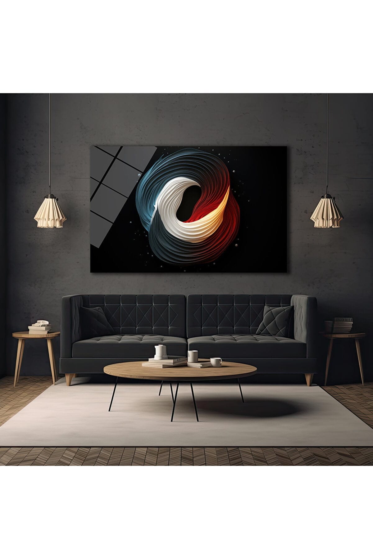 Enerji Sarmalı: Kırmızı, Beyaz ve Mavi Tonlarında Modern Soyut Cam Tablo Duvar Dekoru cam tablo, duvar sanatı, modern dekorasyon, soyut sanat, cam sanat eserleri, iç mekan dekorasyonu, ofis dekorasyonu, ev dekorasyonu, restoran dekorasyonu, cafe dekorasyonu, cam baskı, UV baskı, estetik duvar sanatı
