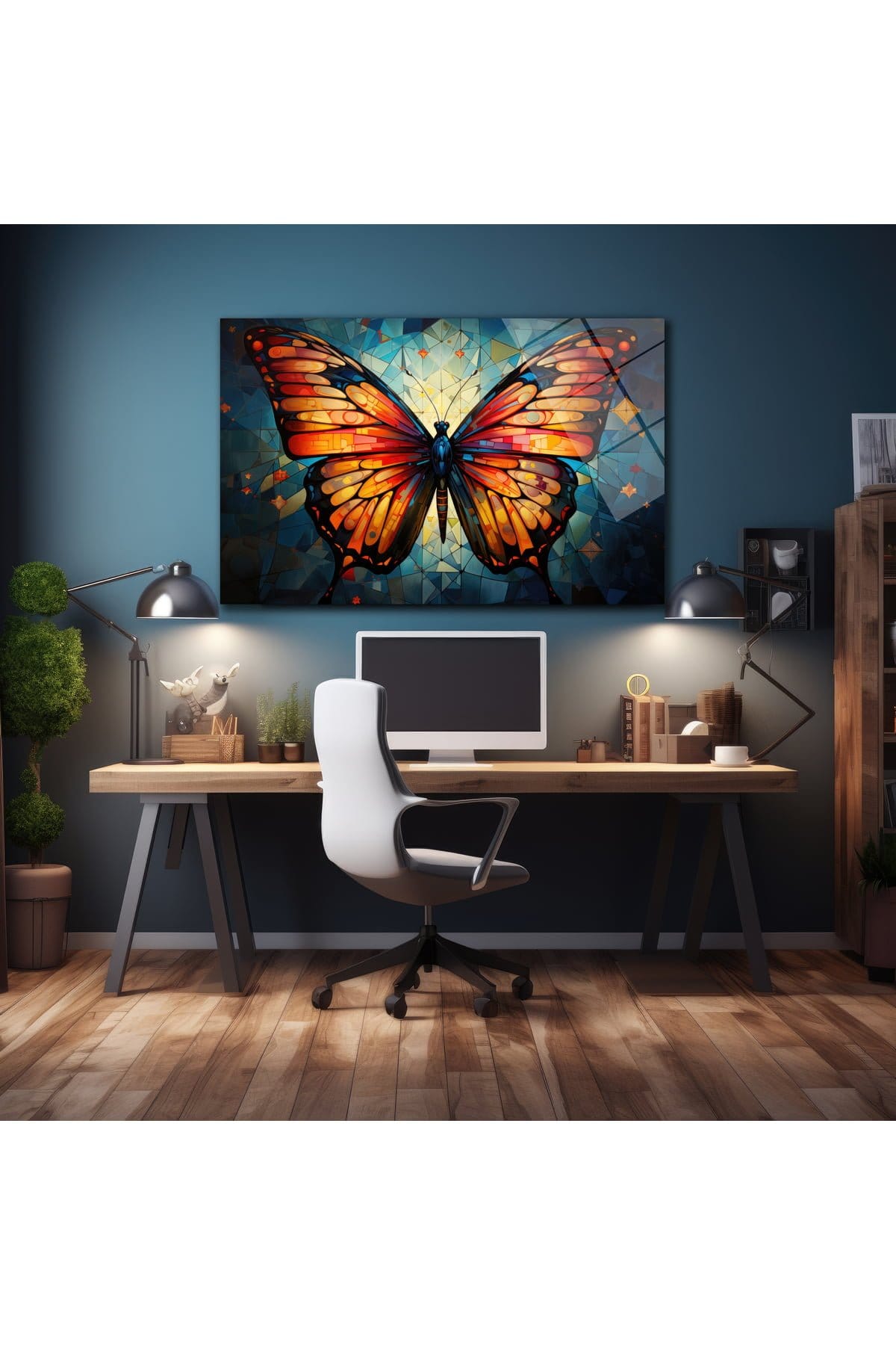 Rengarenk Kelebek Mozaik Cam Tablo: Modern Sanatın Parlak Dokunuşu Duvar Dekoru cam tablo, duvar sanatı, modern dekorasyon, soyut sanat, cam sanat eserleri, iç mekan dekorasyonu, ofis dekorasyonu, ev dekorasyonu, restoran dekorasyonu, cafe dekorasyonu, cam baskı, UV baskı, estetik duvar sanatı