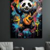 Rockstar Panda: Renkli Sıçramalarla Enerjik Cam Tablo Duvar Dekoru cam tablo, duvar sanatı, modern dekorasyon, soyut sanat, cam sanat eserleri, iç mekan dekorasyonu, ofis dekorasyonu, ev dekorasyonu, restoran dekorasyonu, cafe dekorasyonu, cam baskı, UV baskı, estetik duvar sanatı