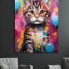 Neşeli Palet: Canlı Renklerle Kedi Sanatı Cam Tablo Duvar Dekoru cam tablo, duvar sanatı, modern dekorasyon, soyut sanat, cam sanat eserleri, iç mekan dekorasyonu, ofis dekorasyonu, ev dekorasyonu, restoran dekorasyonu, cafe dekorasyonu, cam baskı, UV baskı, estetik duvar sanatı