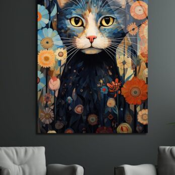 Mistik Kedi Bahçesi: Canlı Renkli Temperli Cam Tablo - Glazella Mistik Kedi Bahçesi: Canlı Renkli Temperli Cam Tablo - Glazella