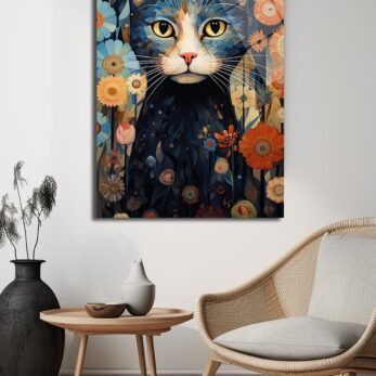 Mistik Kedi Bahçesi: Canlı Renkli Temperli Cam Tablo - Glazella Mistik Kedi Bahçesi: Canlı Renkli Temperli Cam Tablo - Glazella