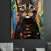 Renkli Mozaik Kedi: Modern Sanat Temperli Cam Tablo Duvar Dekoru cam tablo, duvar sanatı, modern dekorasyon, soyut sanat, cam sanat eserleri, iç mekan dekorasyonu, ofis dekorasyonu, ev dekorasyonu, restoran dekorasyonu, cafe dekorasyonu, cam baskı, UV baskı, estetik duvar sanatı