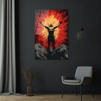 Yükselişin Ateşi: Modern Sanat Temalı Enerjik Cam Tablo - Glazella Yükselişin Ateşi: Modern Sanat Temalı Enerjik Cam Tablo - Glazella