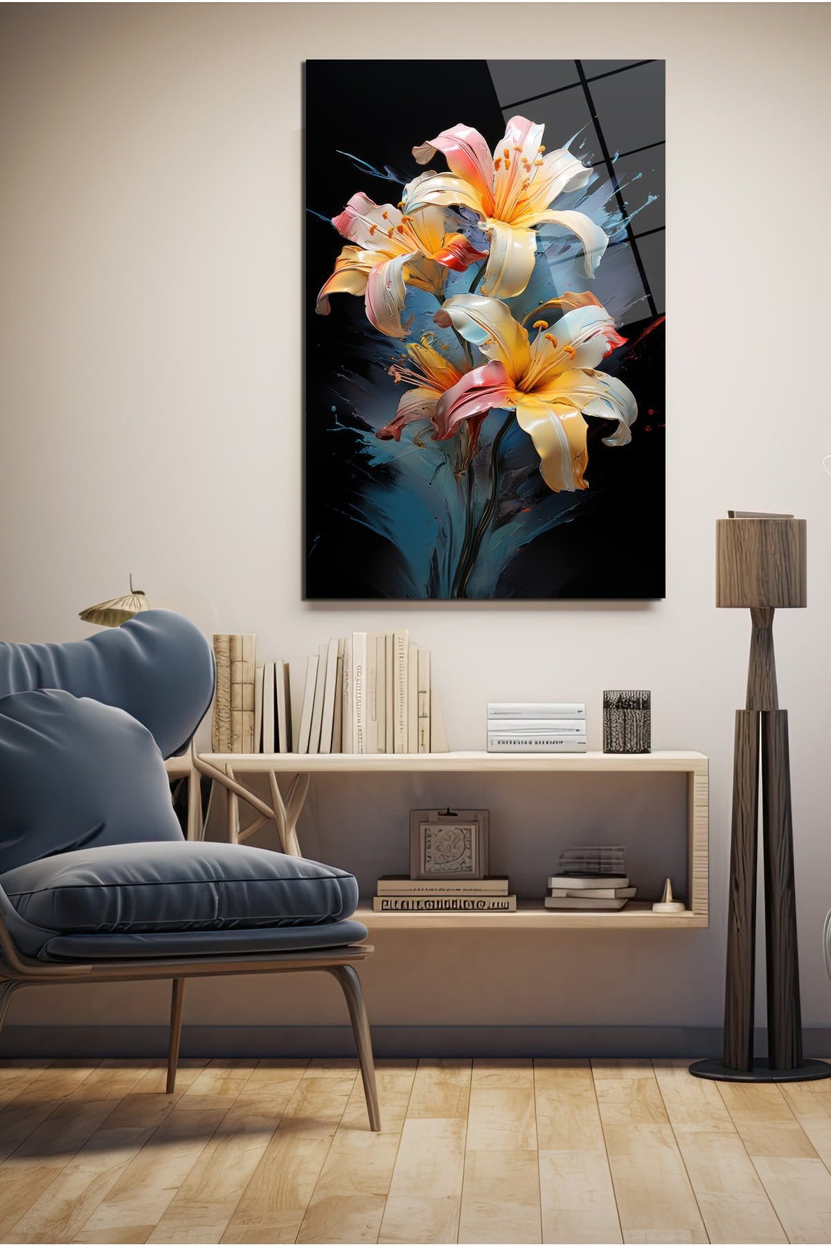 Dinamik Sanat: Patlayan Renklerle Soyut Çiçekli Cam Tablo Duvar Dekoru cam tablo, duvar sanatı, modern dekorasyon, soyut sanat, cam sanat eserleri, iç mekan dekorasyonu, ofis dekorasyonu, ev dekorasyonu, restoran dekorasyonu, cafe dekorasyonu, cam baskı, UV baskı, estetik duvar sanatı
