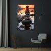 Gün Batımında Denge: Zen Taşları Temalı Temperli Cam Tablo Duvar Dekoru cam tablo, duvar sanatı, modern dekorasyon, soyut sanat, cam sanat eserleri, iç mekan dekorasyonu, ofis dekorasyonu, ev dekorasyonu, restoran dekorasyonu, cafe dekorasyonu, cam baskı, UV baskı, estetik duvar sanatı