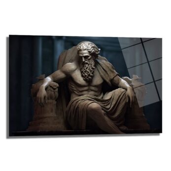 Zeus'un İhtişamı: Antik Bilgelik Temalı Cam Tablo - Glazella