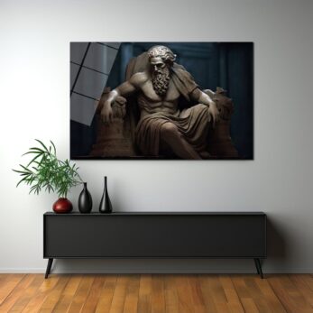 Zeus'un İhtişamı: Antik Bilgelik Temalı Cam Tablo - Glazella