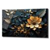 Altın Dokunuşlu Derin Deniz: Modern Floral Temperli Cam Tablo Duvar Dekoru cam tablo, duvar sanatı, modern dekorasyon, soyut sanat, cam sanat eserleri, iç mekan dekorasyonu, ofis dekorasyonu, ev dekorasyonu, restoran dekorasyonu, cafe dekorasyonu, cam baskı, UV baskı, estetik duvar sanatı
