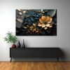 Altın Dokunuşlu Derin Deniz: Modern Floral Temperli Cam Tablo Duvar Dekoru cam tablo, duvar sanatı, modern dekorasyon, soyut sanat, cam sanat eserleri, iç mekan dekorasyonu, ofis dekorasyonu, ev dekorasyonu, restoran dekorasyonu, cafe dekorasyonu, cam baskı, UV baskı, estetik duvar sanatı
