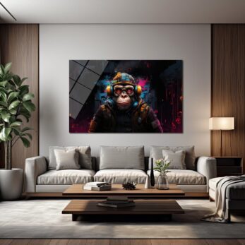 Asi Ritimler: DJ Maymun Street Art Temperli Cam Tablo - Glazella