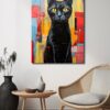 Gizemli Siyah Kedi: Soyut Renklerle Modern Temperli Cam Tablo Duvar Dekoru cam tablo, duvar sanatı, modern dekorasyon, soyut sanat, cam sanat eserleri, iç mekan dekorasyonu, ofis dekorasyonu, ev dekorasyonu, restoran dekorasyonu, cafe dekorasyonu, cam baskı, UV baskı, estetik duvar sanatı
