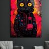 Neon Enerji: Kırmızı Sokak Sanatı Kedi Cam Tablo Duvar Dekoru cam tablo, duvar sanatı, modern dekorasyon, soyut sanat, cam sanat eserleri, iç mekan dekorasyonu, ofis dekorasyonu, ev dekorasyonu, restoran dekorasyonu, cafe dekorasyonu, cam baskı, UV baskı, estetik duvar sanatı