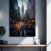 New York Işıkları: Yağmurlu Gece Empire State Cam Tablo Duvar Dekoru cam tablo, duvar sanatı, modern dekorasyon, soyut sanat, cam sanat eserleri, iç mekan dekorasyonu, ofis dekorasyonu, ev dekorasyonu, restoran dekorasyonu, cafe dekorasyonu, cam baskı, UV baskı, estetik duvar sanatı