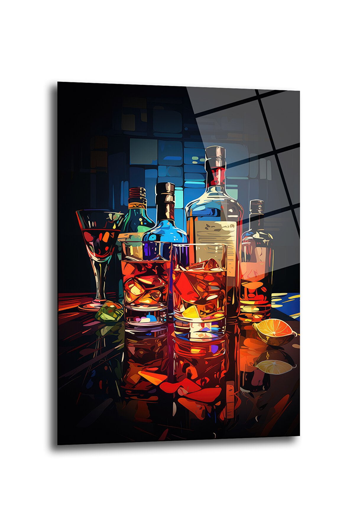 Şehrin Ritmi: Modern Bar Temalı Canlı Renkler Cam Tablo Duvar Dekoru cam tablo, duvar sanatı, modern dekorasyon, soyut sanat, cam sanat eserleri, iç mekan dekorasyonu, ofis dekorasyonu, ev dekorasyonu, restoran dekorasyonu, cafe dekorasyonu, cam baskı, UV baskı, estetik duvar sanatı