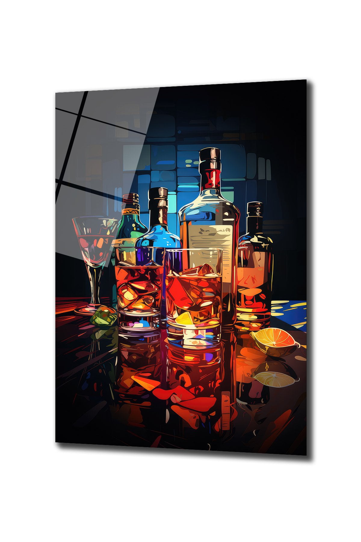 Şehrin Ritmi: Modern Bar Temalı Canlı Renkler Cam Tablo Duvar Dekoru cam tablo, duvar sanatı, modern dekorasyon, soyut sanat, cam sanat eserleri, iç mekan dekorasyonu, ofis dekorasyonu, ev dekorasyonu, restoran dekorasyonu, cafe dekorasyonu, cam baskı, UV baskı, estetik duvar sanatı