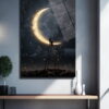 Hayallere Yolculuk: Ay Işığında Merdiven Tempertli Cam Tablo Duvar Dekoru cam tablo, duvar sanatı, modern dekorasyon, soyut sanat, cam sanat eserleri, iç mekan dekorasyonu, ofis dekorasyonu, ev dekorasyonu, restoran dekorasyonu, cafe dekorasyonu, cam baskı, UV baskı, estetik duvar sanatı