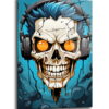 Rebel Ruhu: Kulaklıklı Skull Cam Tablo - Modern Duvar Sanatı Duvar Dekoru cam tablo, duvar sanatı, modern dekorasyon, soyut sanat, cam sanat eserleri, iç mekan dekorasyonu, ofis dekorasyonu, ev dekorasyonu, restoran dekorasyonu, cafe dekorasyonu, cam baskı, UV baskı, estetik duvar sanatı