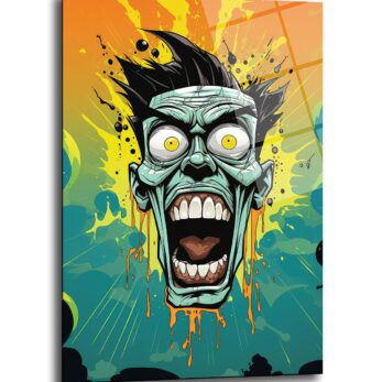Urban Scream: Canlı Renkli Pop Art Cam Tablo | Modern Duvar Dekorasyonu - Glazella