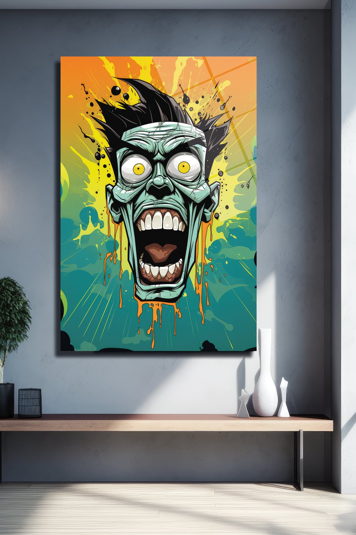 Urban Scream: Canlı Renkli Pop Art Cam Tablo | Modern Duvar Dekorasyonu Duvar Dekoru cam tablo, duvar sanatı, modern dekorasyon, soyut sanat, cam sanat eserleri, iç mekan dekorasyonu, ofis dekorasyonu, ev dekorasyonu, restoran dekorasyonu, cafe dekorasyonu, cam baskı, UV baskı, estetik duvar sanatı