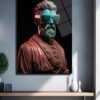 Neo-Klasik Asi: Neon Işıklı Filozof Büst Cam Tablo Duvar Dekoru cam tablo, duvar sanatı, modern dekorasyon, soyut sanat, cam sanat eserleri, iç mekan dekorasyonu, ofis dekorasyonu, ev dekorasyonu, restoran dekorasyonu, cafe dekorasyonu, cam baskı, UV baskı, estetik duvar sanatı