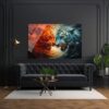 Ateş ve Buz Kaplanları: Güç ve Denge Modern Cam Tablo Duvar Dekoru cam tablo, duvar sanatı, modern dekorasyon, soyut sanat, cam sanat eserleri, iç mekan dekorasyonu, ofis dekorasyonu, ev dekorasyonu, restoran dekorasyonu, cafe dekorasyonu, cam baskı, UV baskı, estetik duvar sanatı