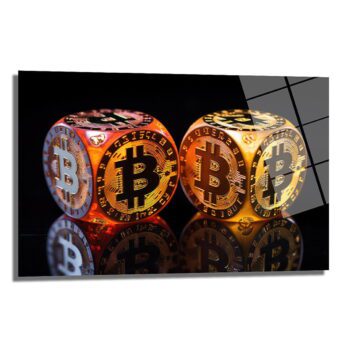Bitcoin'in Altın Yansıması: Kripto Para Temalı Modern Cam Tablo - Glazella