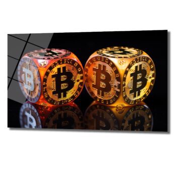 Bitcoin'in Altın Yansıması: Kripto Para Temalı Modern Cam Tablo - Glazella