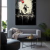 Özgürlük Uçuşu: Banksy Esintili Maymun ve Kırmızı Balonlar Cam Tablo Duvar Dekoru cam tablo, duvar sanatı, modern dekorasyon, soyut sanat, cam sanat eserleri, iç mekan dekorasyonu, ofis dekorasyonu, ev dekorasyonu, restoran dekorasyonu, cafe dekorasyonu, cam baskı, UV baskı, estetik duvar sanatı