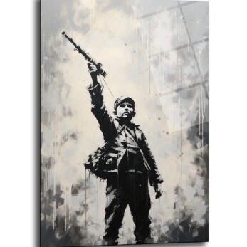 Umut ve Direniş: Banksy Tarzı Modern Cam Tablo - Glazella