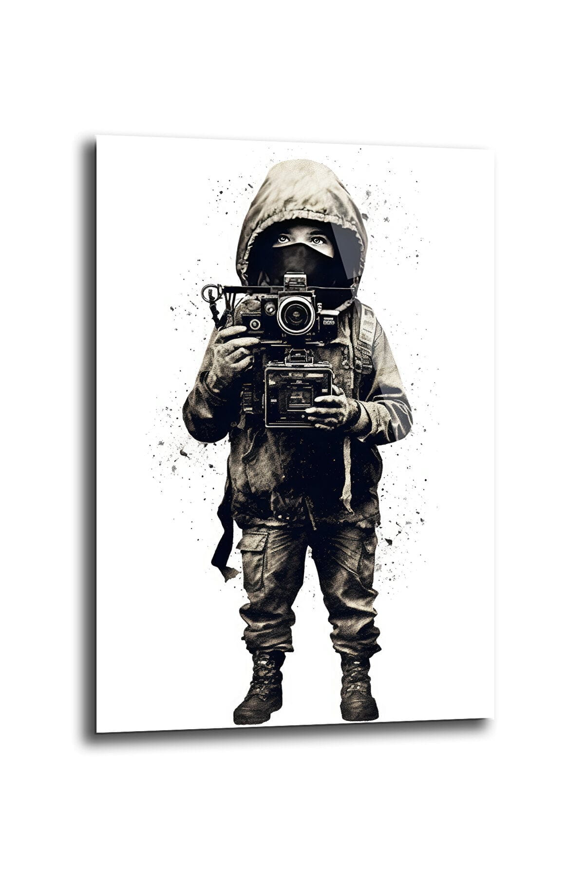 Sokak Sanatının Ruhundan: Gizemli Fotoğrafçı Cam Tablo Duvar Dekoru cam tablo, duvar sanatı, modern dekorasyon, soyut sanat, cam sanat eserleri, iç mekan dekorasyonu, ofis dekorasyonu, ev dekorasyonu, restoran dekorasyonu, cafe dekorasyonu, cam baskı, UV baskı, estetik duvar sanatı