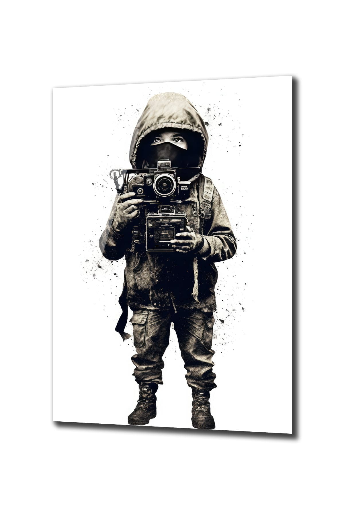 Sokak Sanatının Ruhundan: Gizemli Fotoğrafçı Cam Tablo Duvar Dekoru cam tablo, duvar sanatı, modern dekorasyon, soyut sanat, cam sanat eserleri, iç mekan dekorasyonu, ofis dekorasyonu, ev dekorasyonu, restoran dekorasyonu, cafe dekorasyonu, cam baskı, UV baskı, estetik duvar sanatı