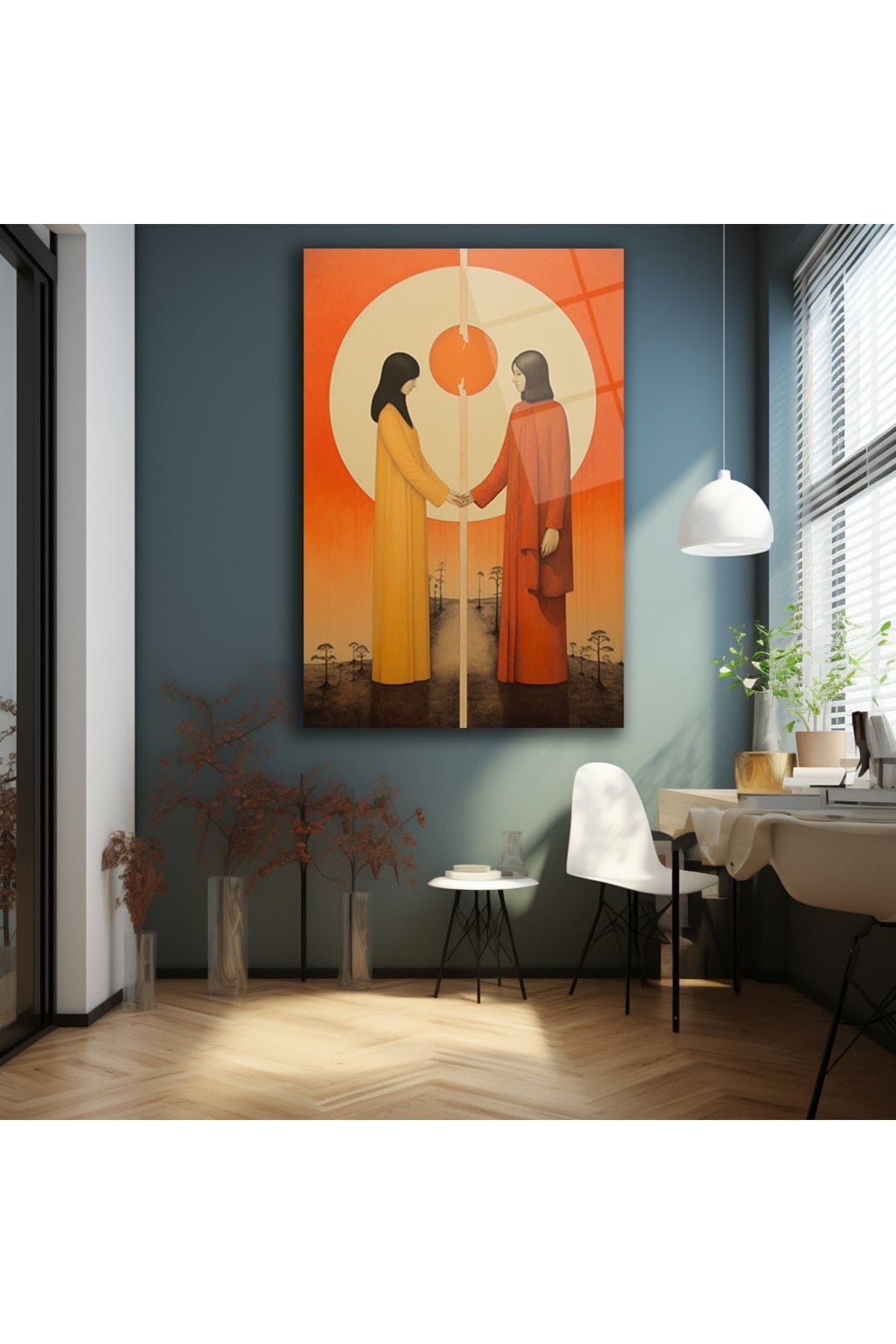 Uyumun Dansı: El Ele Tutuşan Figürler Modern Cam Tablo Duvar Dekoru cam tablo, duvar sanatı, modern dekorasyon, soyut sanat, cam sanat eserleri, iç mekan dekorasyonu, ofis dekorasyonu, ev dekorasyonu, restoran dekorasyonu, cafe dekorasyonu, cam baskı, UV baskı, estetik duvar sanatı