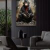 Asi Ruh: Şempanze Portreli Modern Sanat Cam Tablo Duvar Dekoru cam tablo, duvar sanatı, modern dekorasyon, soyut sanat, cam sanat eserleri, iç mekan dekorasyonu, ofis dekorasyonu, ev dekorasyonu, restoran dekorasyonu, cafe dekorasyonu, cam baskı, UV baskı, estetik duvar sanatı