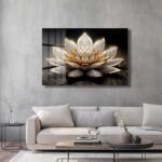 Zarafetin Işıltısı: Altın Pırlanta Lotus Lüks Cam Tablo Duvar Dekoru cam tablo, duvar sanatı, modern dekorasyon, soyut sanat, cam sanat eserleri, iç mekan dekorasyonu, ofis dekorasyonu, ev dekorasyonu, restoran dekorasyonu, cafe dekorasyonu, cam baskı, UV baskı, estetik duvar sanatı