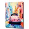 Renkli Şehirde Pembe Fiat 500: Modern Sanat Cam Tablo Duvar Dekoru cam tablo, duvar sanatı, modern dekorasyon, soyut sanat, cam sanat eserleri, iç mekan dekorasyonu, ofis dekorasyonu, ev dekorasyonu, restoran dekorasyonu, cafe dekorasyonu, cam baskı, UV baskı, estetik duvar sanatı