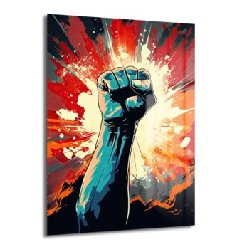 Yükselen Güç: Dinamik Pop Art Enerjisi Cam Tablo - Glazella