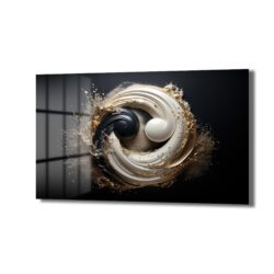 Modern Yi̇ng Yang Dekorati̇f Yatay Cam Tablo, Ev Dekorasyon, Ofi̇s Dekorasyon Duvar Dekoru Modern Yi̇ng Yang Dekorati̇f Yatay Cam Tablo, Ev Dekorasyon, Ofi̇s Dekorasyon Dekoratif Cam Tablo