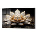 Zarafetin Işıltısı: Altın Pırlanta Lotus Lüks Cam Tablo Duvar Dekoru cam tablo, duvar sanatı, modern dekorasyon, soyut sanat, cam sanat eserleri, iç mekan dekorasyonu, ofis dekorasyonu, ev dekorasyonu, restoran dekorasyonu, cafe dekorasyonu, cam baskı, UV baskı, estetik duvar sanatı