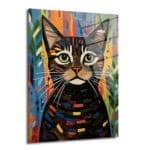 Renkli Mozaik Kedi: Modern Sanat Temperli Cam Tablo Duvar Dekoru cam tablo, duvar sanatı, modern dekorasyon, soyut sanat, cam sanat eserleri, iç mekan dekorasyonu, ofis dekorasyonu, ev dekorasyonu, restoran dekorasyonu, cafe dekorasyonu, cam baskı, UV baskı, estetik duvar sanatı
