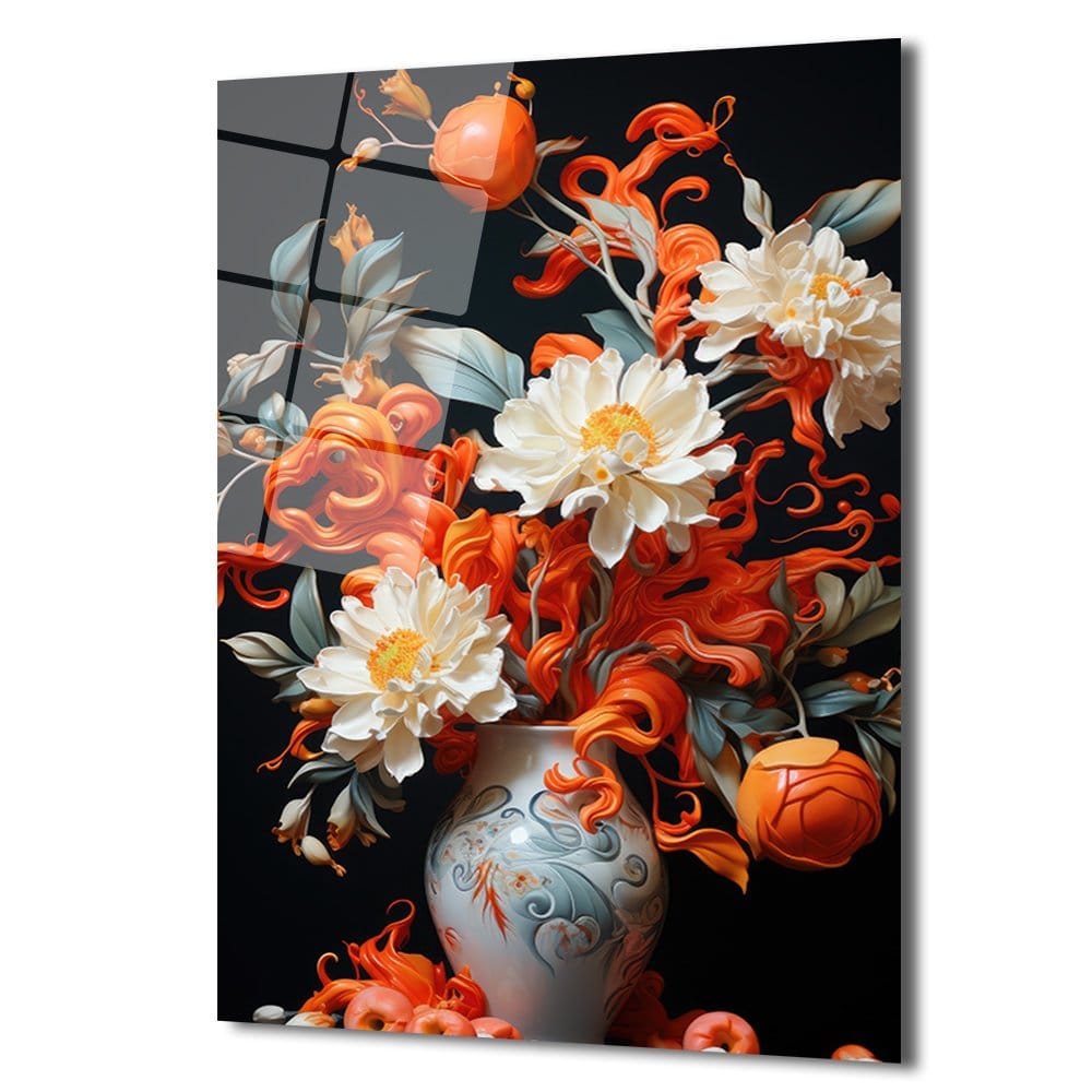 Ateş Rengi Çiçekler: Modern Sanat Temperli Cam Tablo Duvar Dekoru cam tablo, duvar sanatı, modern dekorasyon, soyut sanat, cam sanat eserleri, iç mekan dekorasyonu, ofis dekorasyonu, ev dekorasyonu, restoran dekorasyonu, cafe dekorasyonu, cam baskı, UV baskı, estetik duvar sanatı