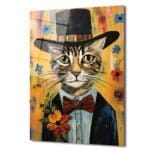 Bay Şapkalı Kedi: Neşeli ve Sanatsal Temperli Cam Tablo Duvar Dekoru cam tablo, duvar sanatı, modern dekorasyon, soyut sanat, cam sanat eserleri, iç mekan dekorasyonu, ofis dekorasyonu, ev dekorasyonu, restoran dekorasyonu, cafe dekorasyonu, cam baskı, UV baskı, estetik duvar sanatı