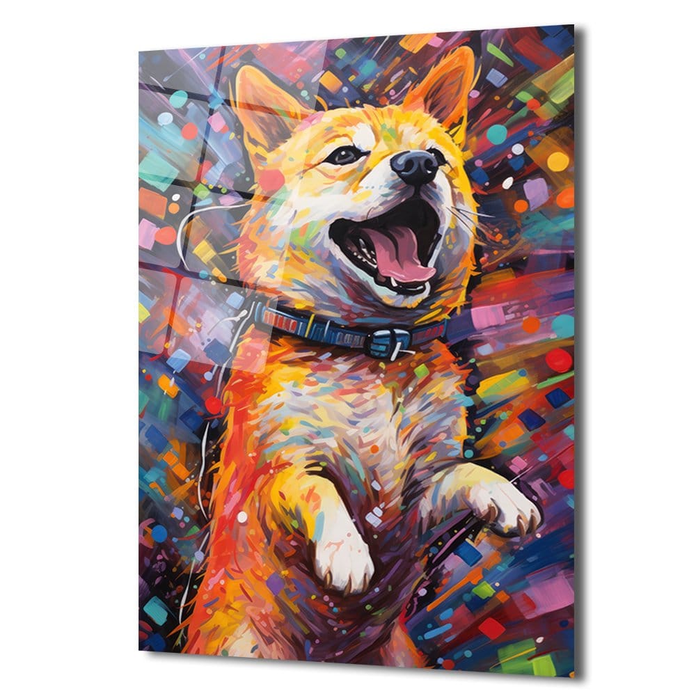 Neşeli Corgi: Canlı Renklerle Modern Sanat Cam Tablo Duvar Dekoru cam tablo, duvar sanatı, modern dekorasyon, soyut sanat, cam sanat eserleri, iç mekan dekorasyonu, ofis dekorasyonu, ev dekorasyonu, restoran dekorasyonu, cafe dekorasyonu, cam baskı, UV baskı, estetik duvar sanatı