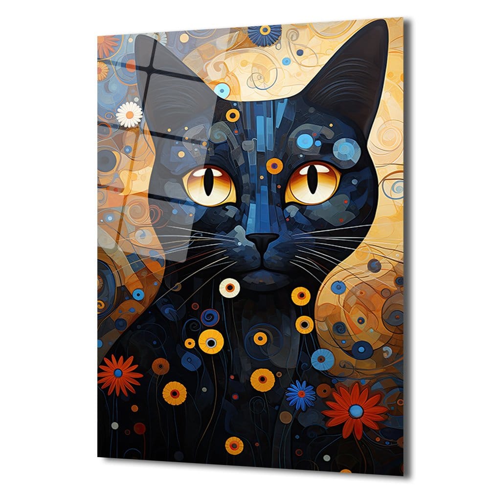Gizemli Bakışlar: Sanatsal Kara Kedi Temalı Modern Temperli Cam Tablo Duvar Dekoru cam tablo, duvar sanatı, modern dekorasyon, soyut sanat, cam sanat eserleri, iç mekan dekorasyonu, ofis dekorasyonu, ev dekorasyonu, restoran dekorasyonu, cafe dekorasyonu, cam baskı, UV baskı, estetik duvar sanatı