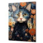 Mistik Kedi Bahçesi: Canlı Renkli Temperli Cam Tablo Duvar Dekoru cam tablo, duvar sanatı, modern dekorasyon, soyut sanat, cam sanat eserleri, iç mekan dekorasyonu, ofis dekorasyonu, ev dekorasyonu, restoran dekorasyonu, cafe dekorasyonu, cam baskı, UV baskı, estetik duvar sanatı