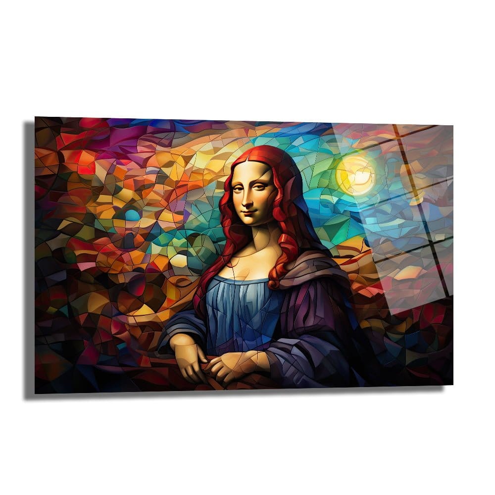Mona Lisa'nın Renkli Yeniden Doğuşu: Modern Mozaik Cam Tablo Duvar Dekoru cam tablo, duvar sanatı, modern dekorasyon, soyut sanat, cam sanat eserleri, iç mekan dekorasyonu, ofis dekorasyonu, ev dekorasyonu, restoran dekorasyonu, cafe dekorasyonu, cam baskı, UV baskı, estetik duvar sanatı