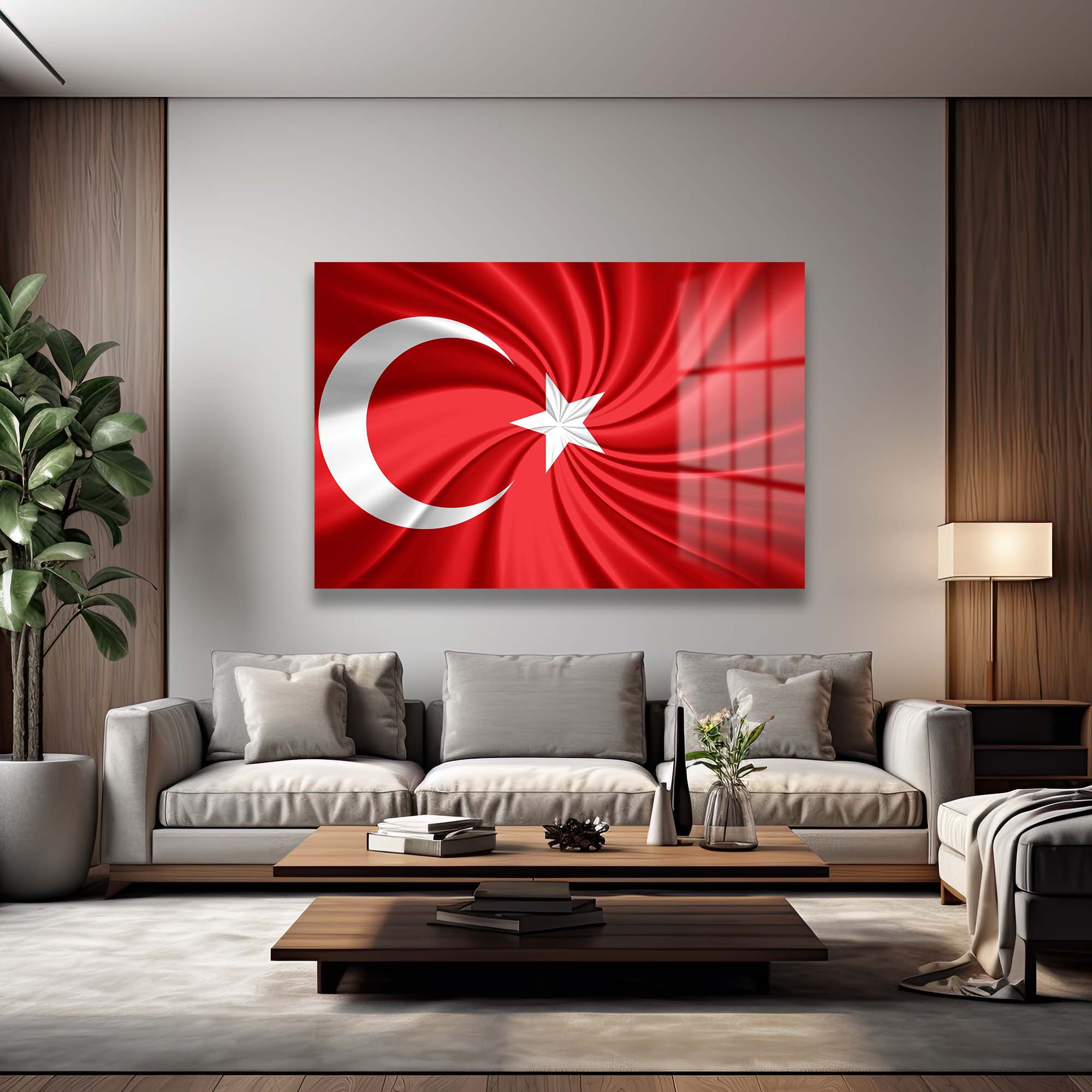 Ay Yıldızın İhtişamı: Dinamik Türk Bayrağı Cam Tablo Duvar Dekoru cam tablo, duvar sanatı, modern dekorasyon, soyut sanat, cam sanat eserleri, iç mekan dekorasyonu, ofis dekorasyonu, ev dekorasyonu, restoran dekorasyonu, cafe dekorasyonu, cam baskı, UV baskı, estetik duvar sanatı